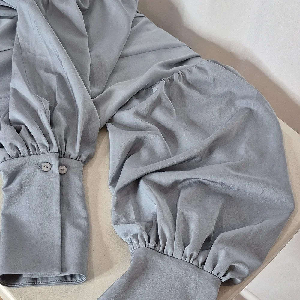 Nap Drape Shirt Robe Loungewear Dress - Size L
